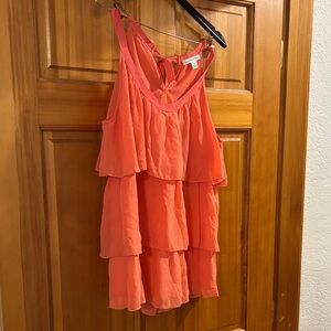 Coral Sleeveless Tiered Shirt